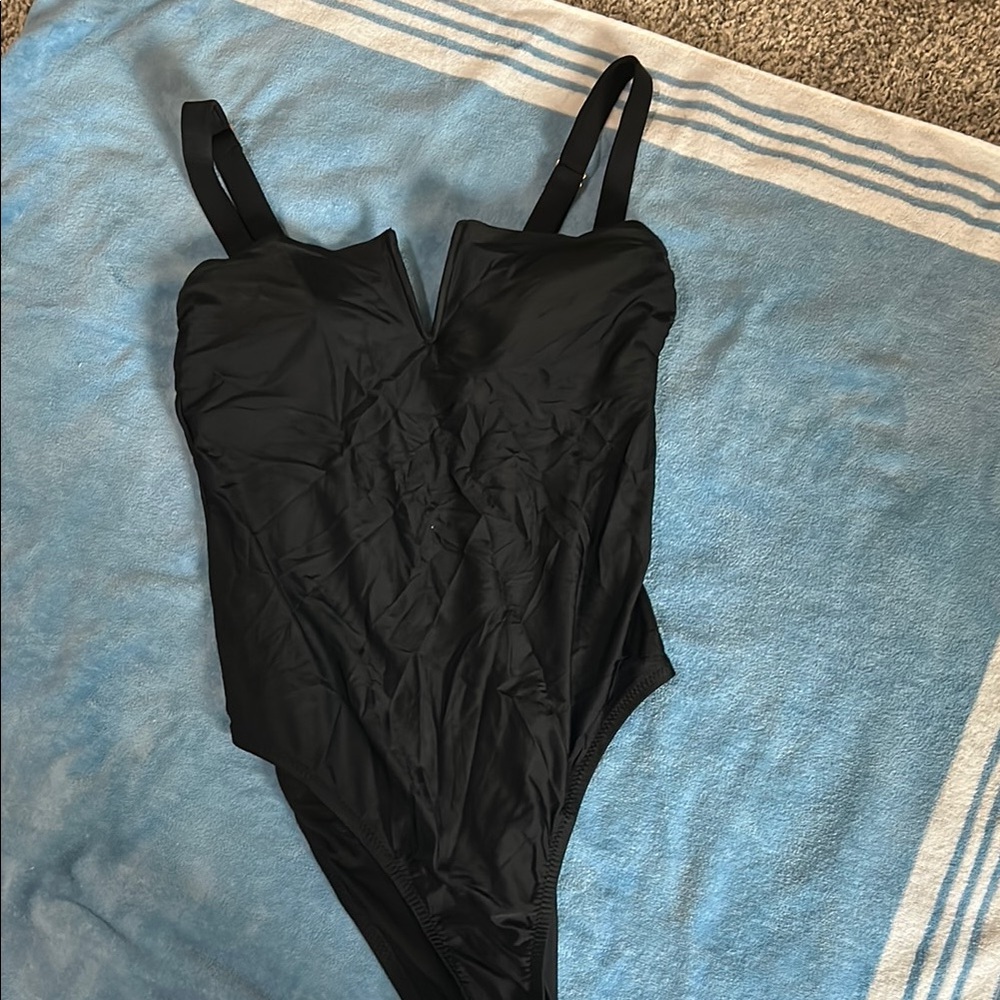 Shade & Shore Black One Piece Swimsuit